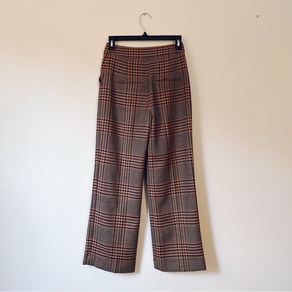 Veronica Beard Brown Plaid Wide Leg Pants Size 00 - Picture 7 of 9